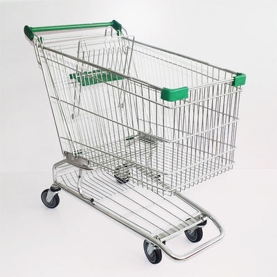 Gemakkelijke aangepaste logo's Metalen winkelwagens Trolley Voor supermarkt 60L-240L