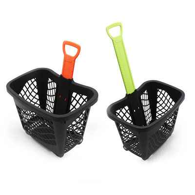 Gemakkelijk opvouwbaar plastic trolley basket met vier wielen gemakkelijk op te slaan en schoon te maken