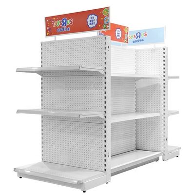 Metal Gondola Display Rack Dubbelzijdig supermarktplank met 5 planken op maat voor winkels