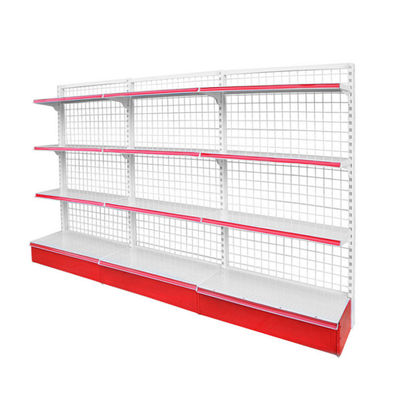 kopen Supermarkt Retail Store Metal Wire Mesh Gondola Wall Shelf Storage Rack online manufacture