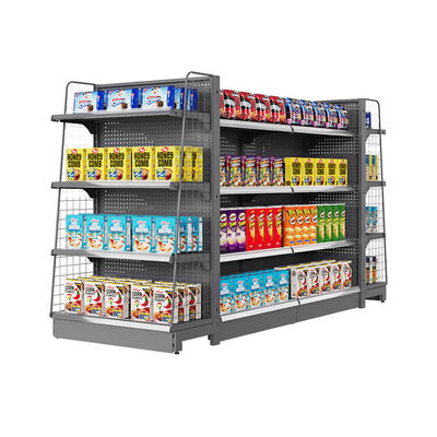 kopen 5-Shelf Metal Gondola Display Rack for Supermarkets 80kg Capacity online manufacture