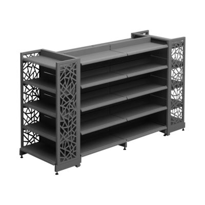 kopen Double-Sided Metal Supermarket Shelves 5-Tier Customizable Retail Rack online manufacture