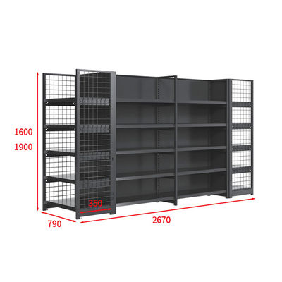 kopen Single-Sided Supermarket Shelf 5-Tier Galvanized Metal Retail Display online manufacture