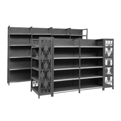 kopen Metallic Gondola Supermarket Shelves 5-Tier Customizable Retail Rack online manufacture
