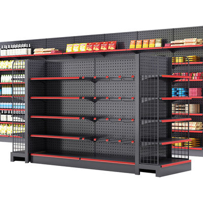 kopen Op maat gemaakte dubbelzijdige gondelrekken met 5 planken en 30-80 kg/laag capaciteit voor supermarktdisplay online manufacture