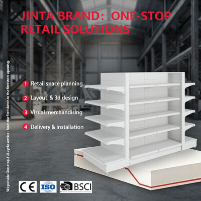 kopen Heavy Duty Cold Rolled Steel Supermarket Display Shelf met aanpasbare shelf hoogte en 140kg/layer Load Capacity online manufacture