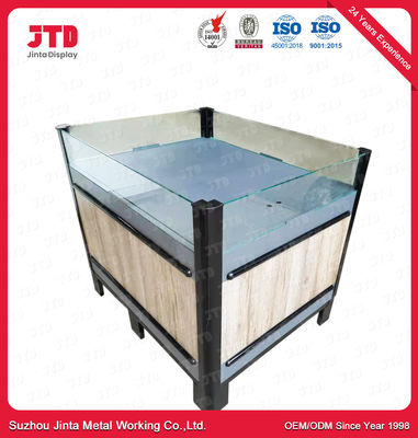 kopen Het bruine Promotierek van de de Supermarkt Houten Vertoning van Ce van Vertoningstribunes online manufacture