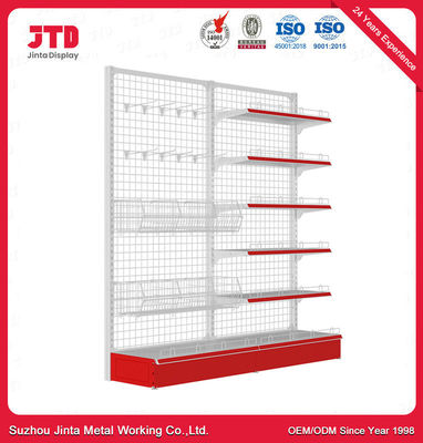 Planken het Netto Type van Mesh Back Panel Supermarket Gondola van de metaaldraad Opschortende Rek van de Winkelvertoning