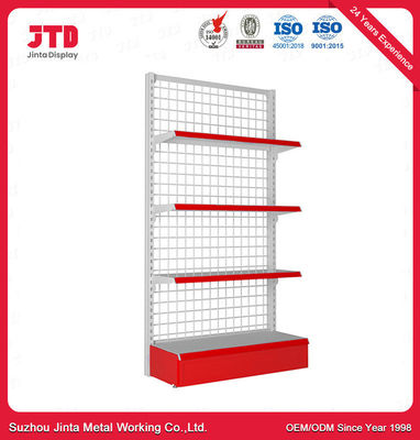 Planken het Netto Type van Mesh Back Panel Supermarket Gondola van de metaaldraad Opschortende Rek van de Winkelvertoning