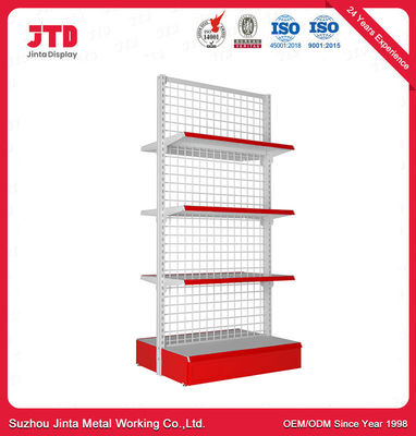 Planken het Netto Type van Mesh Back Panel Supermarket Gondola van de metaaldraad Opschortende Rek van de Winkelvertoning