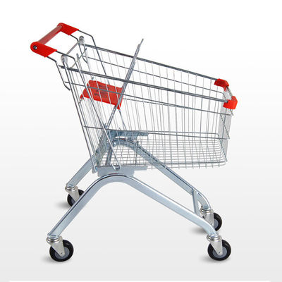 Vier wielen Metalen supermarkt winkelwagen Opvouwbaar handvat Type