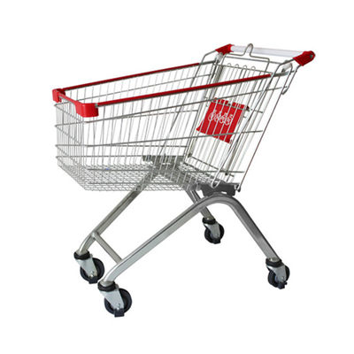 4 wielen metalen supermarkt winkelwagen / 150L winkelwagen