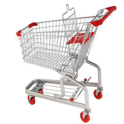 4 wielen metalen supermarkt winkelwagen / 150L winkelwagen