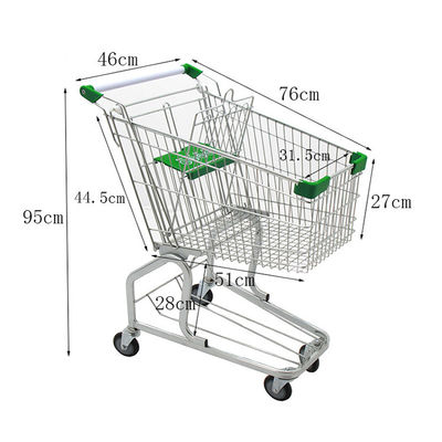 Metalen winkelwagen voor supermarkten en winkels