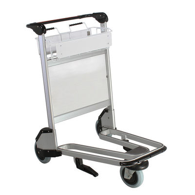 Op maat gemaakte metalen luchthaven bagage trolley grondpassagiersbagage luchthaven trolley 3 wielen wagen