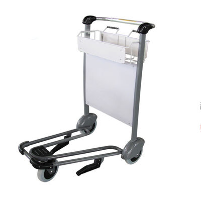 Gepolijste luchthavenbagage trolley met logo handrem