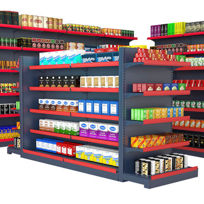 Op maat gemaakte metalen winkelplank display supermarkt gondel plank voor winkel