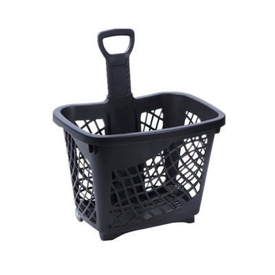 Gemakkelijk opvouwbaar plastic trolley basket met vier wielen gemakkelijk op te slaan en schoon te maken