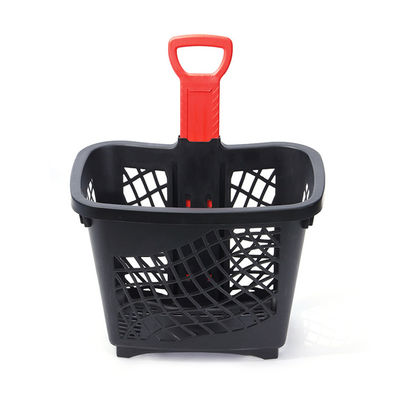 Gemakkelijk opvouwbaar plastic trolley basket met vier wielen gemakkelijk op te slaan en schoon te maken