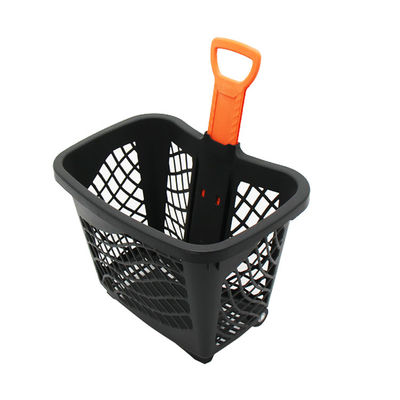 Gemakkelijk opvouwbaar plastic trolley basket met vier wielen gemakkelijk op te slaan en schoon te maken