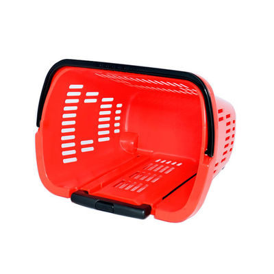 34L op maat gemaakte opvouwbare plastic trolley basket met handvat voor winkelen