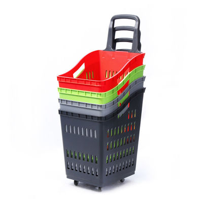 Supermarkten Plastic Trolley Basket Op maat gemaakte winkelwagentje voor gemakkelijk vervoer