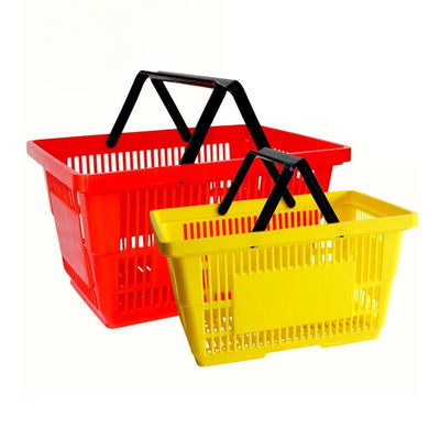 Opvouwbare draagbare plastic trolley basket voor kruidenierswaren, plastic winkelwagentje