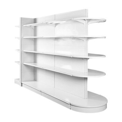 Gepersonaliseerde winkelplank display koudgewalste stalen supermarktplank voor uw winkelfront