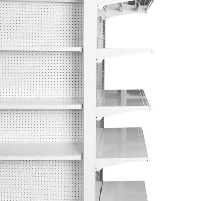 Gepersonaliseerde winkelplank display koudgewalste stalen supermarktplank voor uw winkelfront