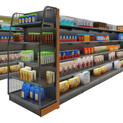 Moderne stijl supermarkt rek systeem kruideniersrak rek met aangepaste kleur