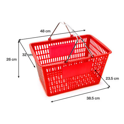 Duurzaam plastic handwinkelmandje 450*330*250mm Voor apotheek supermarkt kruidenier