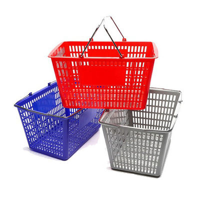 Makkelijk op te slaan plastic handwinkelmandje met aangepast logo en personalisatie
