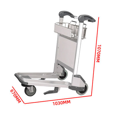 Gepolijste luchthaven bagage trolley met metalen constructie en 50-200kg capaciteit