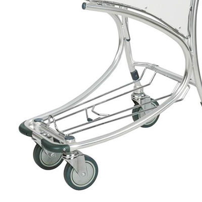 Sterke rubberen wielen metalen luchthaven bagage trolley voor bagagecontrole