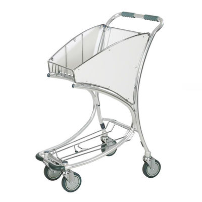 Sterke rubberen wielen metalen luchthaven bagage trolley voor bagagecontrole