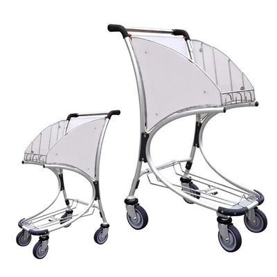 Sterke rubberen wielen metalen luchthaven bagage trolley voor bagagecontrole