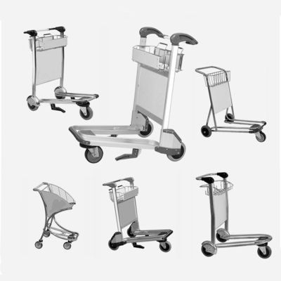 Sterke rubberen wielen luchthaven bagagewagen voor zware bagage 50-200KG capaciteit