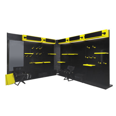 Multifunktioneel vloer metalen pegboard plank opslag hardware gereedschap display rack