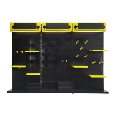 Multifunktioneel vloer metalen pegboard plank opslag hardware gereedschap display rack