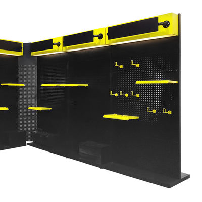 Multifunktioneel vloer metalen pegboard plank opslag hardware gereedschap display rack