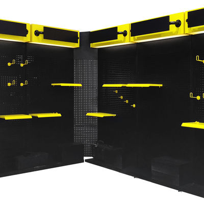 Multifunktioneel vloer metalen pegboard plank opslag hardware gereedschap display rack