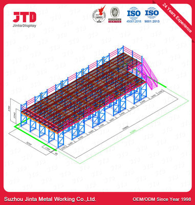 ODM 1 Gesteund Ton Metal Mezzanine Floor Rack demonteert