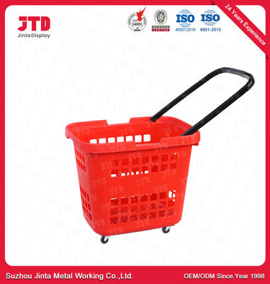 45L plastic het Winkelen Mand met Handvathdpp Drie Wielen