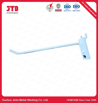 Het enige Lijnpoeder bedekte Witte Pegboard-Haak voor Supermarkt 300mm 350mm met een laag