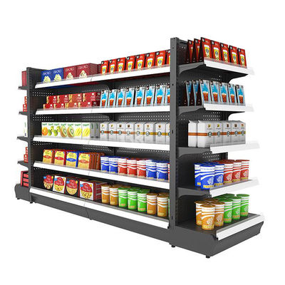 Winkelrekken voor detailhandel, 140 x 50 x 27 cm, supermarktplanken, opbergplank met 4 planken, werkplaatsrek met 5 x gatwandhaken, kelderrek, garagerek, metalen rek